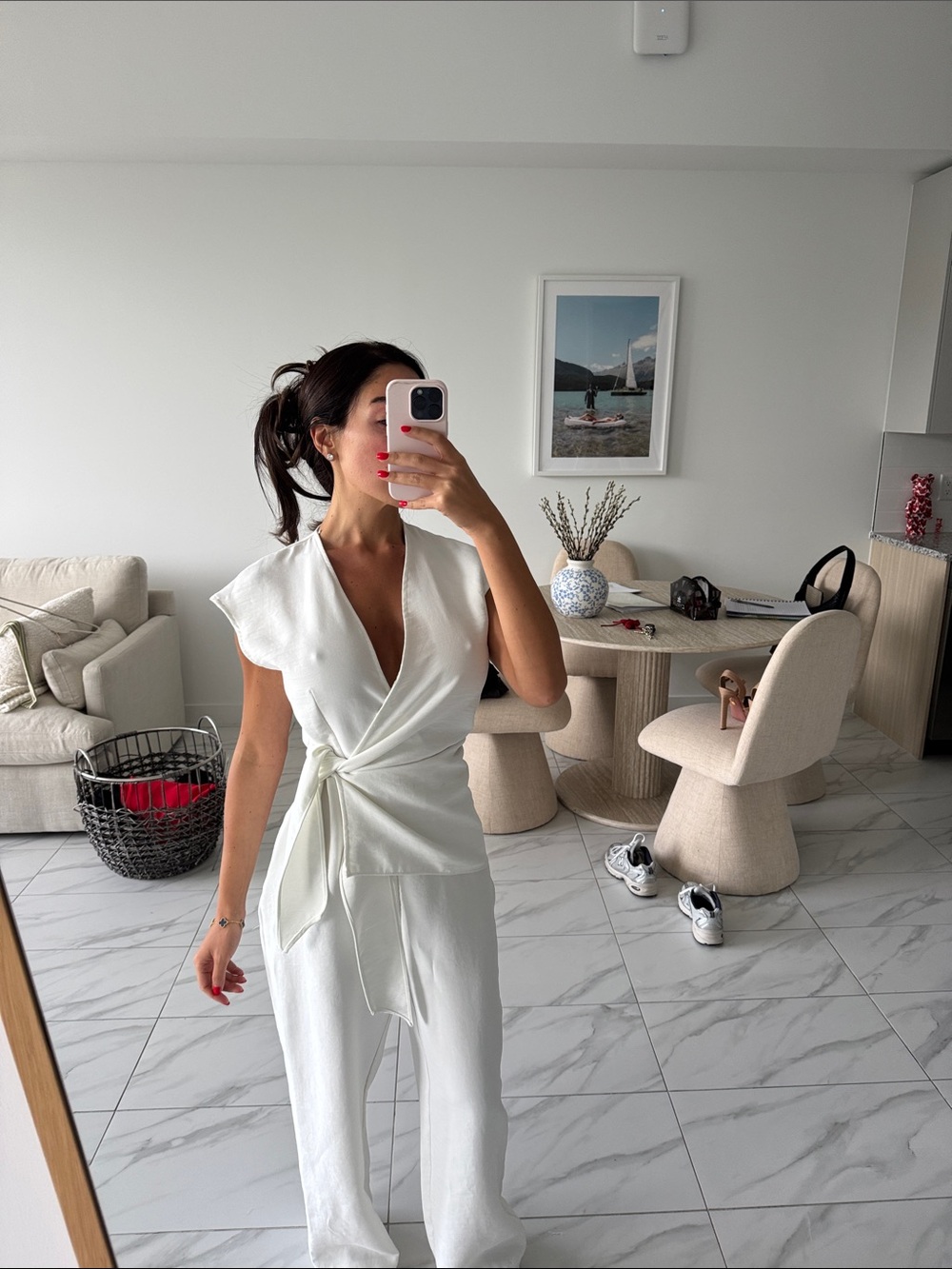 Classic White Wrap Jumpsuit - Effortless Chic